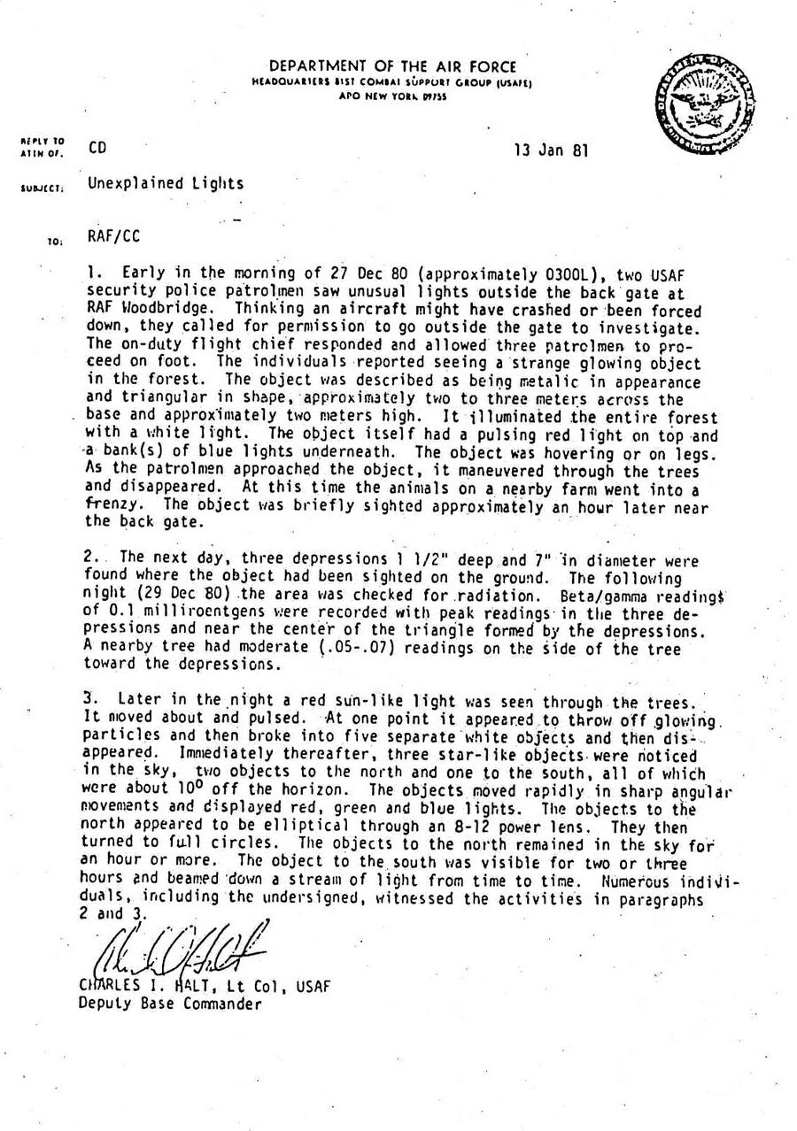 Halt memo, 13 Jan 1981